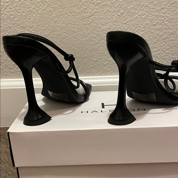 Brand New Halston Heritage Black and White Strappy Heels - Picture 3 of 5